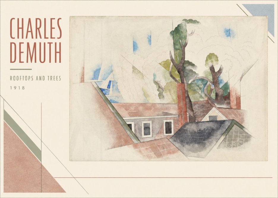 Charles Demuth Rooftops and Trees No2 - Poszter