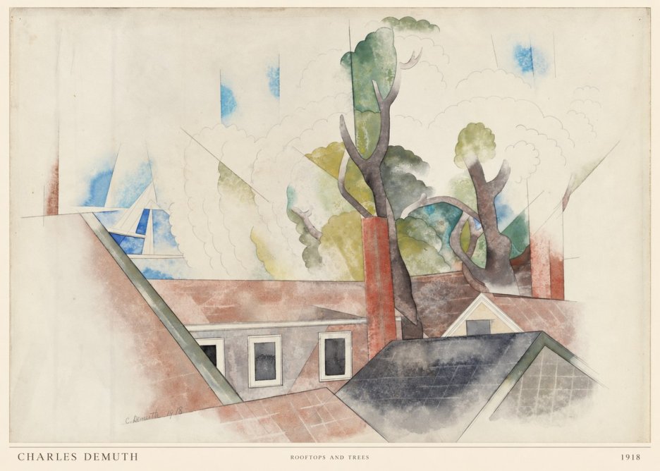 Charles Demuth Rooftops and Trees No6 - Poszter