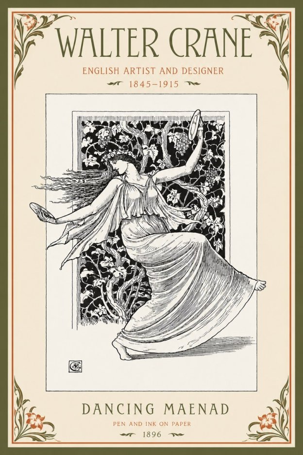 Walter Crane Dancing Maenad No2 - Poszter