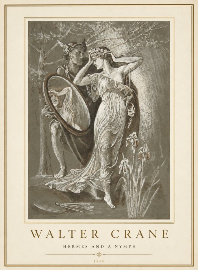 Walter Crane Hermes and a Nymph No1 - Poszter