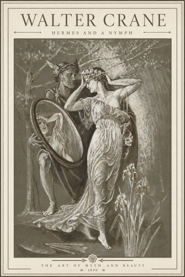 Walter Crane Hermes and a Nymph No3 - Poszter
