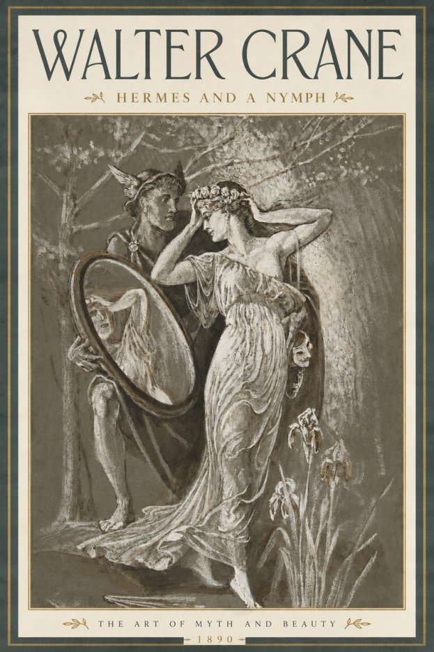 Walter Crane Hermes and a Nymph No4 - Poszter