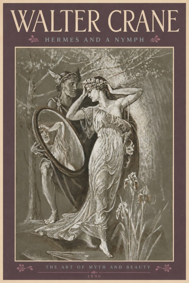 Walter Crane Hermes and a Nymph No5 - Poszter