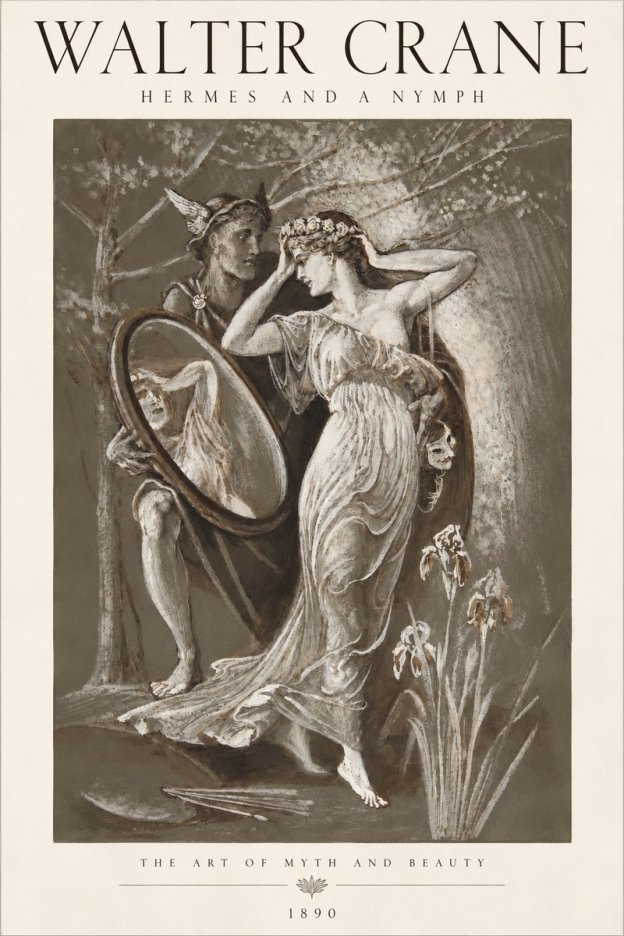 Walter Crane Hermes and a Nymph No6 - Poszter