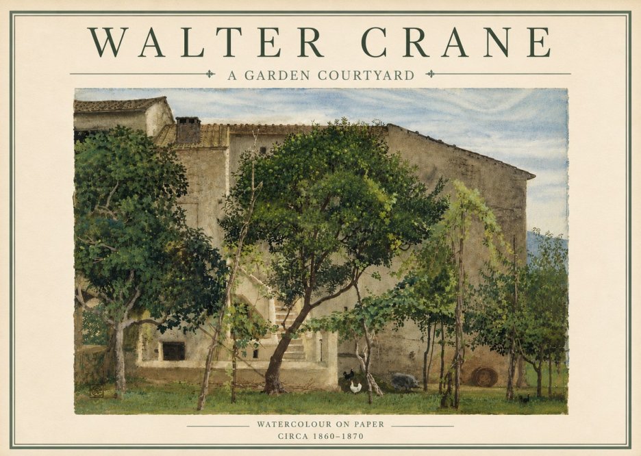 Walter Crane A Garden Courtyard No5 - Poszter