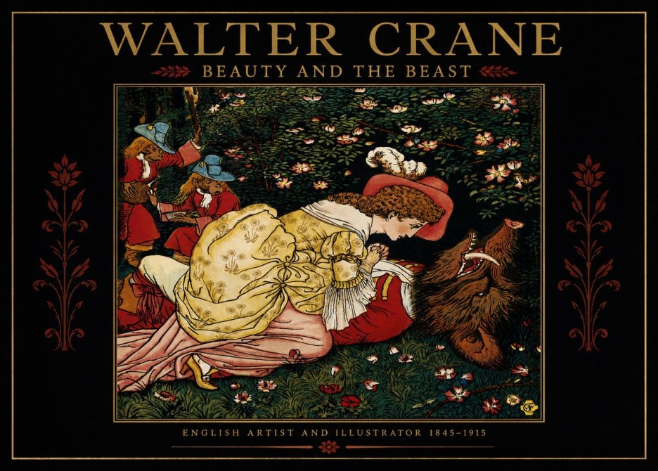 Walter Crane Beauty and the Beast No2 - Poszter