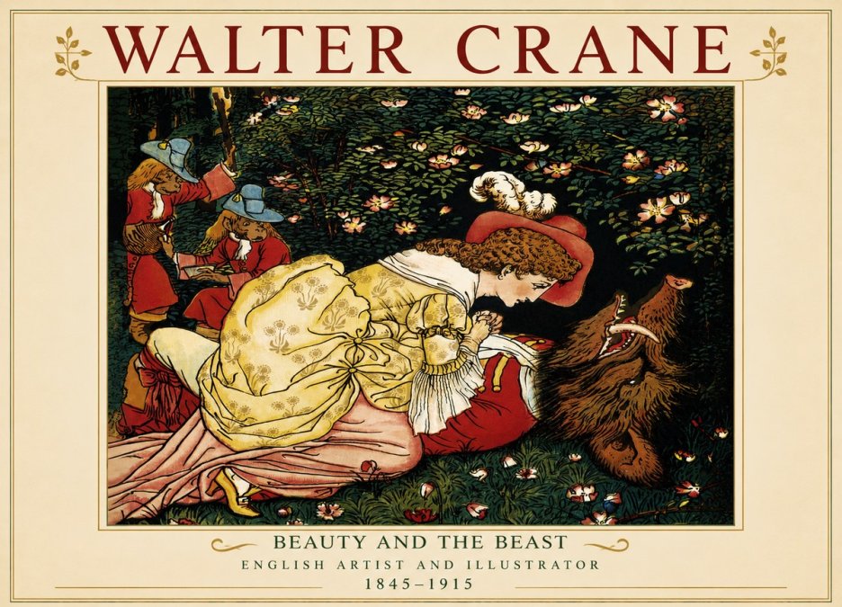 Walter Crane Beauty and the Beast No4 - Poszter