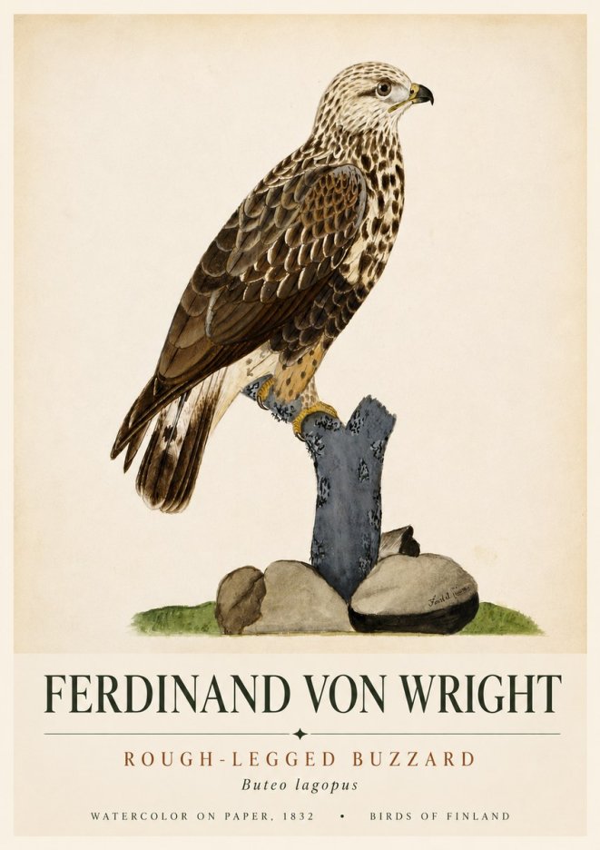 Ferdinand von Wright Rough-legged Buzzard No6 - Poszter