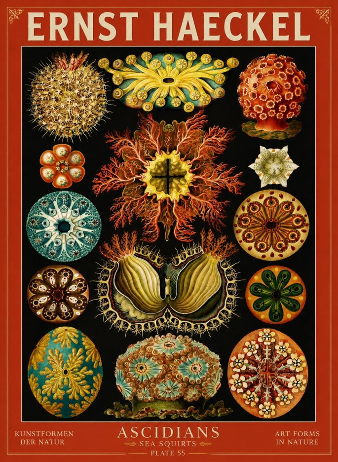 Ernst Haeckel Ascidiae — Sea Squirts No4 - Poszter