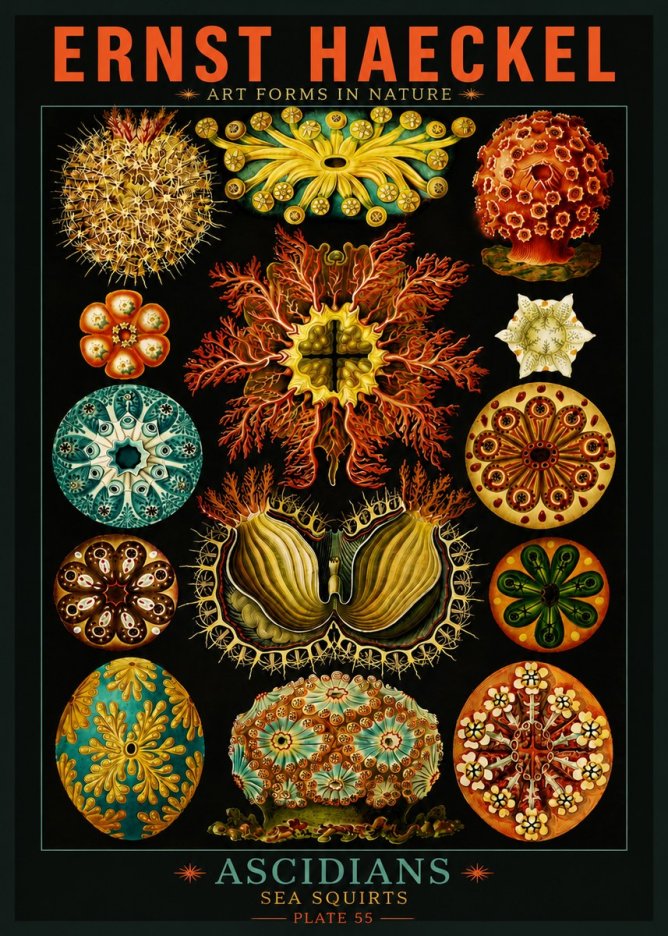 Ernst Haeckel Ascidiae — Sea Squirts No5 - Poszter