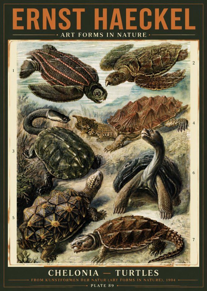 Ernst Haeckel Chelonia - Turtles No5 - Poszter