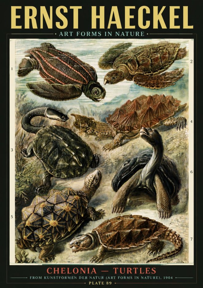 Ernst Haeckel Chelonia - Turtles No6 - Poszter