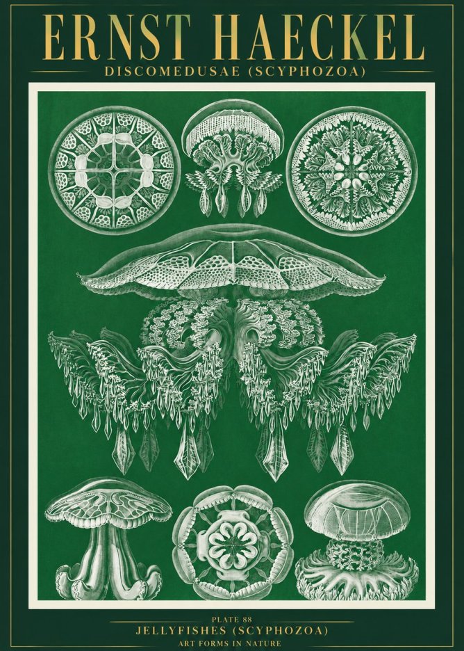 Ernst Haeckel Discomedusae (Scyphozoa) Plate 88 No3 - Poszter