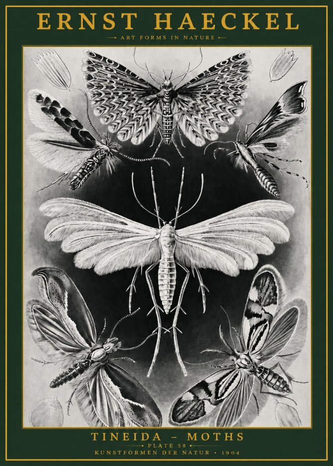 Ernst Haeckel Tineida - Moths No2 - Poszter