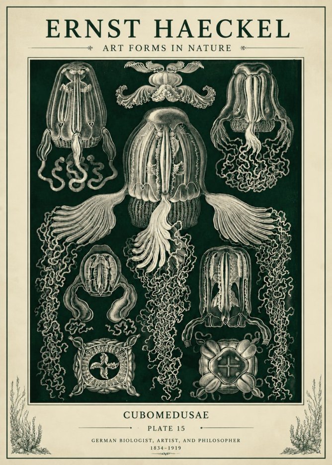 Ernst Haeckel Cubomedusae No6 - Poszter