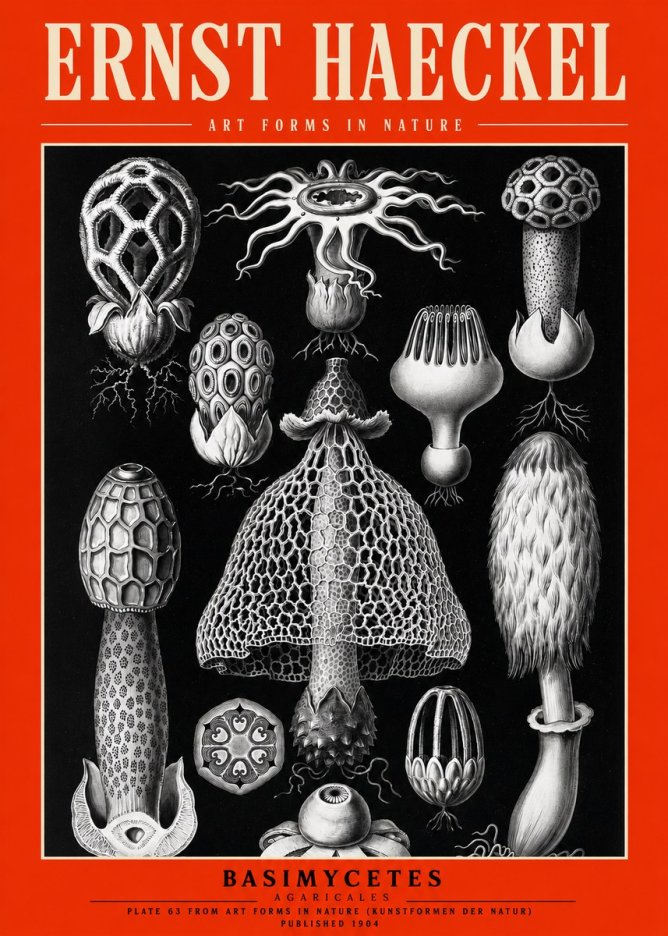 Ernst Haeckel Basimycetes Agaricales No2 - Poszter