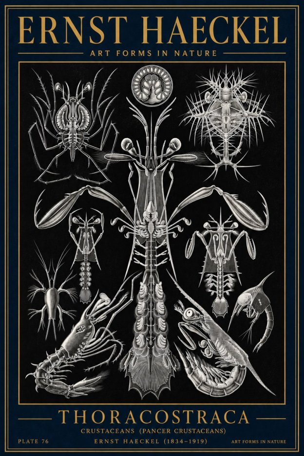 Ernst Haeckel Thoraocostraca - Crustaceans - Plate 76 No4 - Poszter