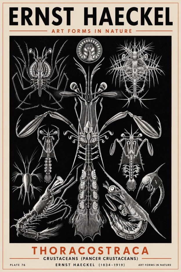 Ernst Haeckel Thoraocostraca - Crustaceans - Plate 76 No5 - Poszter