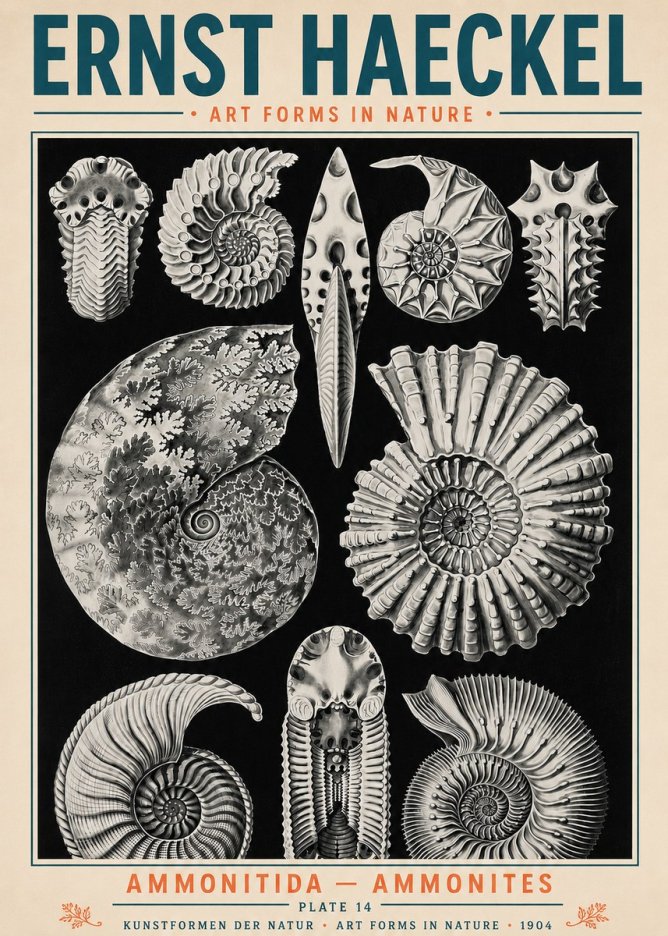 Ernst Haeckel Ammonitida - Ammonites No5 - Poszter