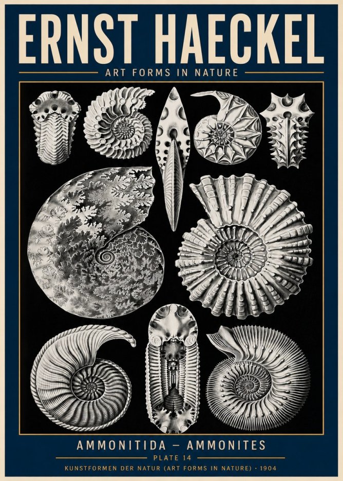Ernst Haeckel Ammonitida - Ammonites No6 - Poszter