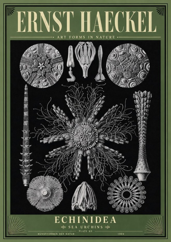 Ernst Haeckel Echinidea Sea Urchins No6 - Poszter