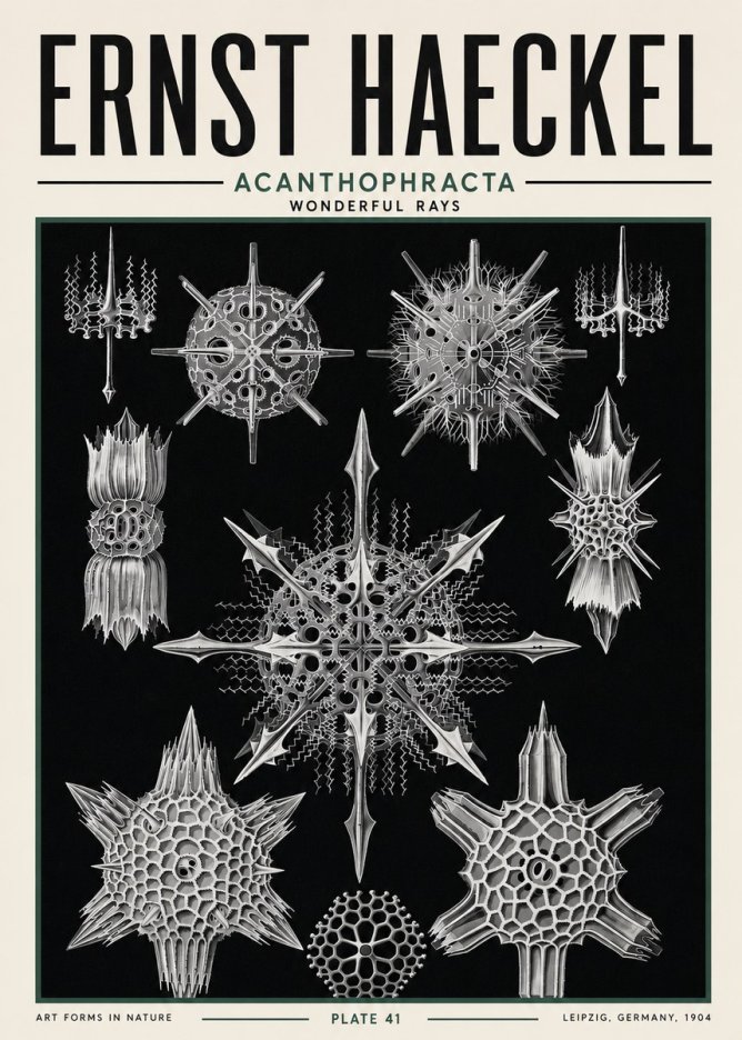Ernst Haeckel Acanthophracta - Wonderful Rays No5 - Poszter