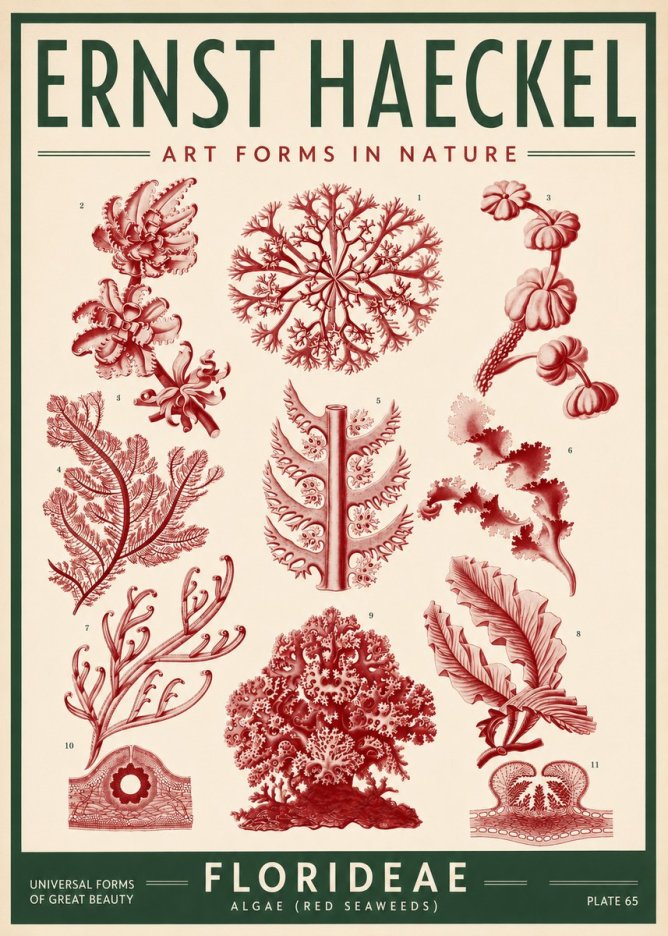 Ernst Haeckel Florideae (Red Seaweeds) No3 - Poszter