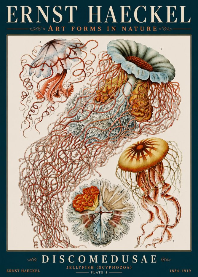 Ernst Haeckel Discomedusae — Jellyfish No4 - Poszter