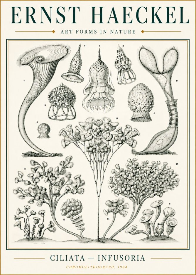 Ernst Haeckel Ciliata - Infusoria - Plate 3 No6 - Poszter