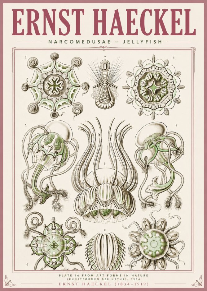 Ernst Haeckel Narcomedusae - Jellyfish No4 - Poszter