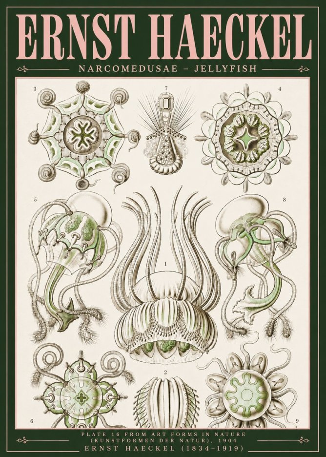 Ernst Haeckel Narcomedusae - Jellyfish No5 - Poszter