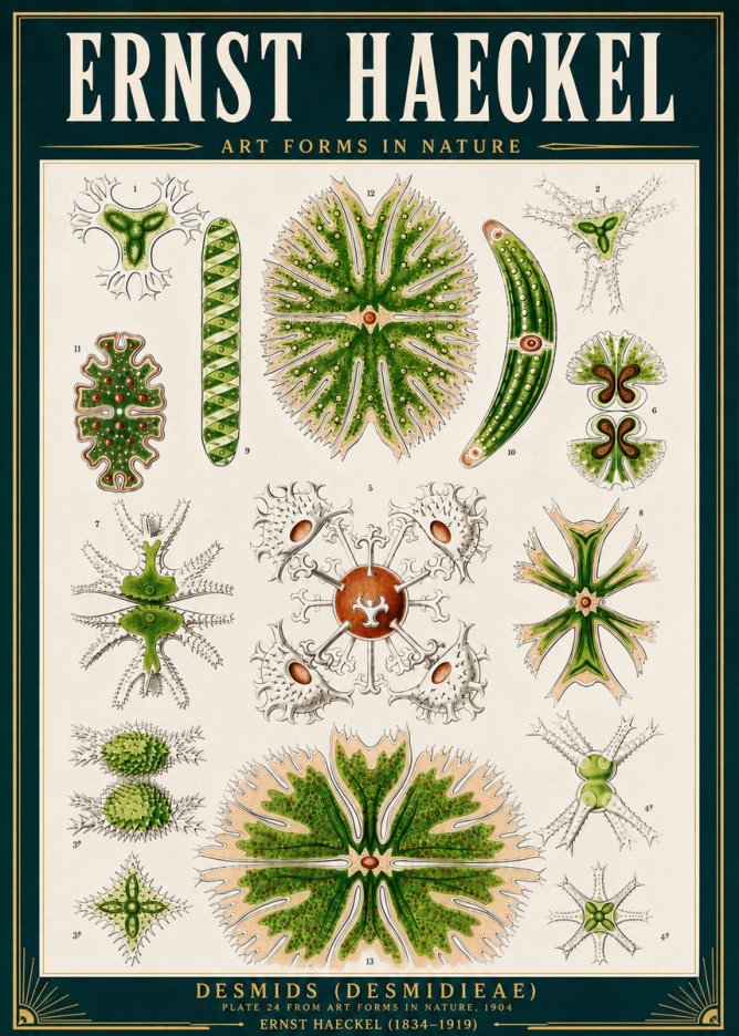 Ernst Haeckel Desmids (Desmidieae) No4 - Poszter