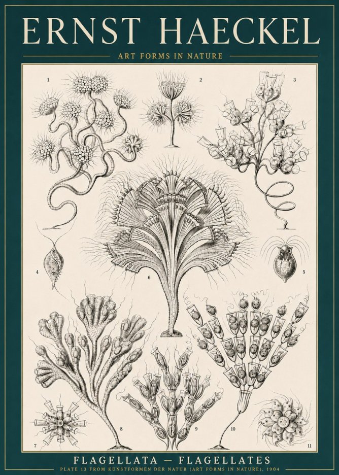 Ernst Haeckel Flagellata - Flagellates No3 - Poszter