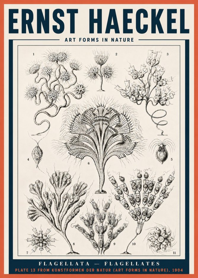 Ernst Haeckel Flagellata - Flagellates No4 - Poszter