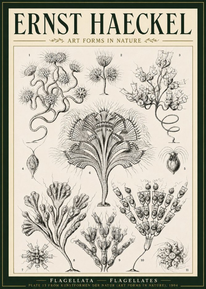Ernst Haeckel Flagellata - Flagellates No5 - Poszter
