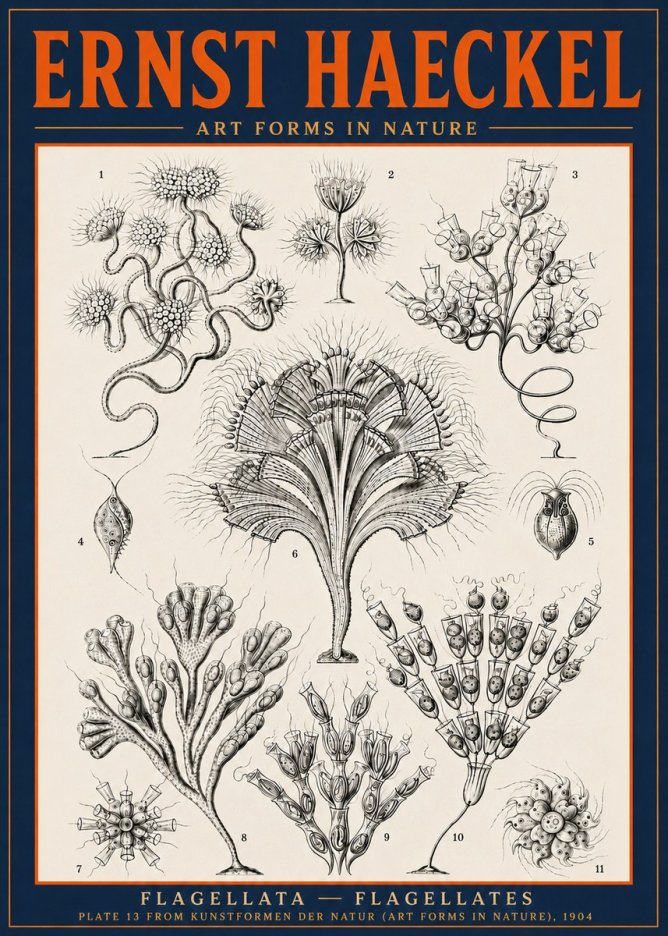 Ernst Haeckel Flagellata - Flagellates No6 - Poszter