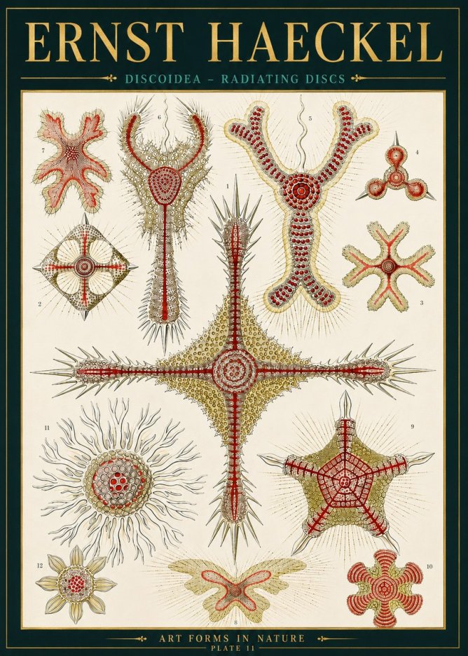 Ernst Haeckel Discoidea – Radiating Discs No4 - Poszter