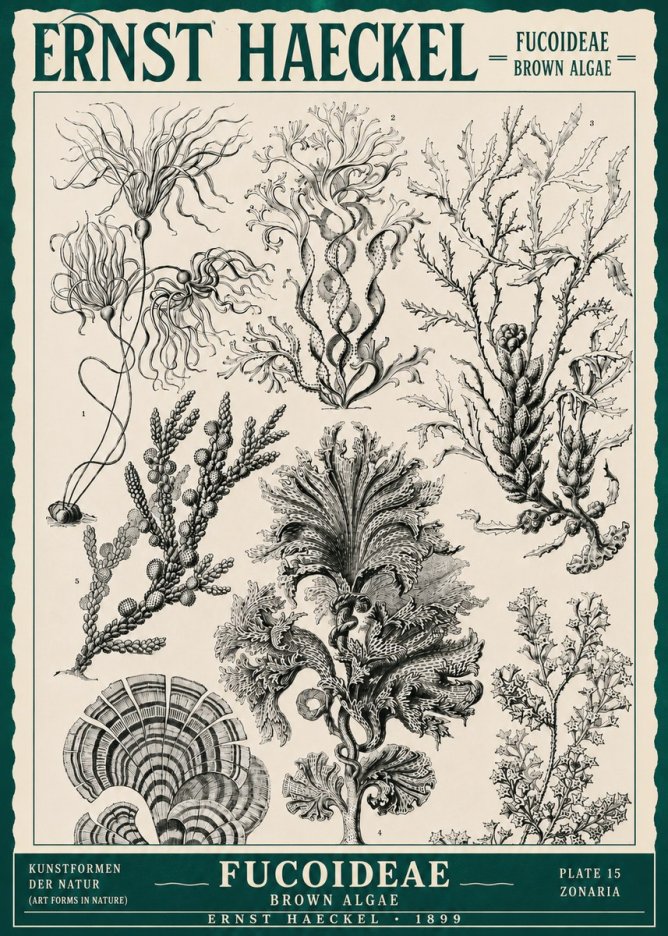 Ernst Haeckel Fucoideae - Brown Algae No3 - Poszter