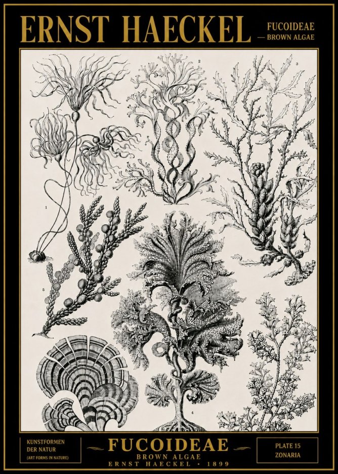Ernst Haeckel Fucoideae - Brown Algae No4 - Poszter