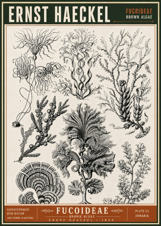 Ernst Haeckel Fucoideae - Brown Algae No6 - Poszter