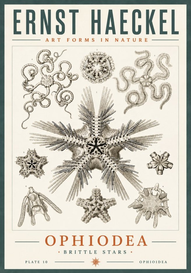 Ernst Haeckel Ophiodea - Brittle Stars I No6 - Poszter