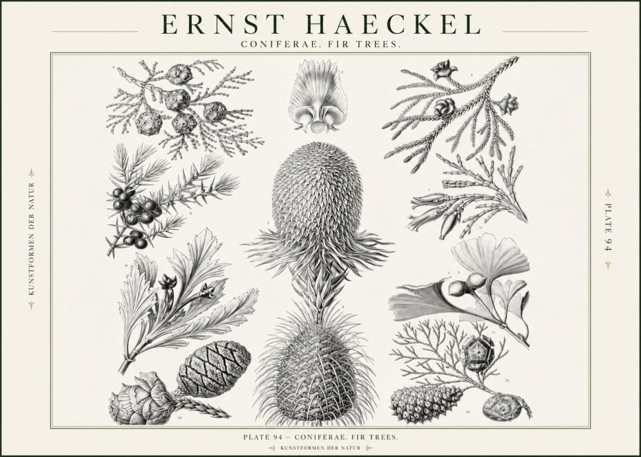 Ernst Haeckel Coniferae. Fir Trees. No1 - Poszter