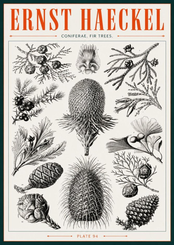 Ernst Haeckel Coniferae. Fir Trees. No3 - Poszter