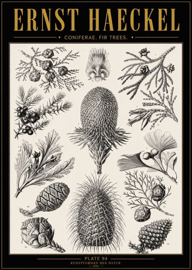 Ernst Haeckel Coniferae. Fir Trees. No5 - Poszter