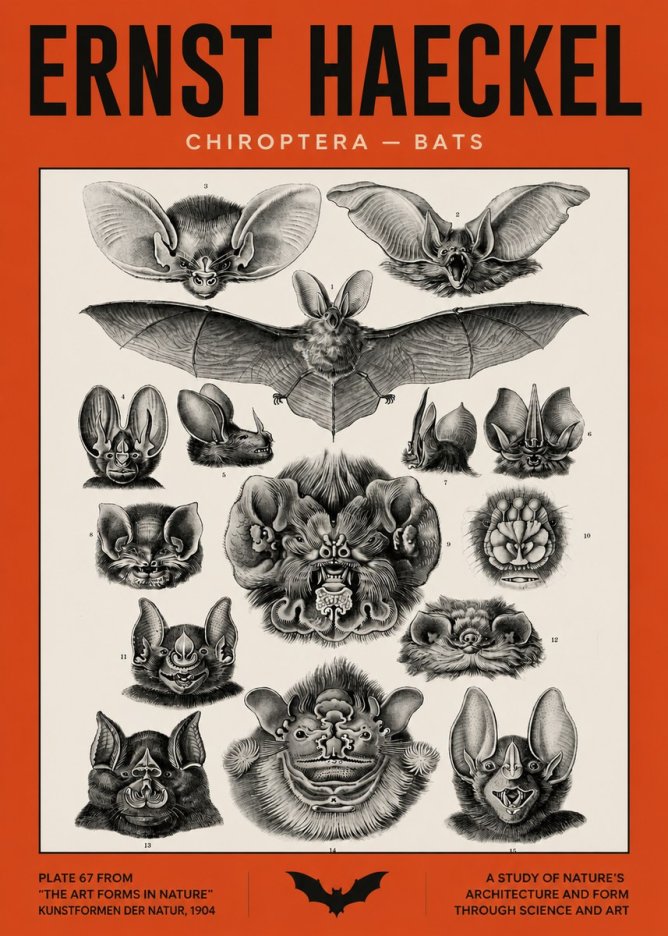 Ernst Haeckel Chiroptera Bats No5 - Poszter