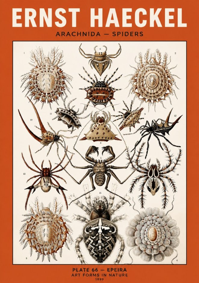 Ernst Haeckel Arachnida — Spiders No5 - Poszter