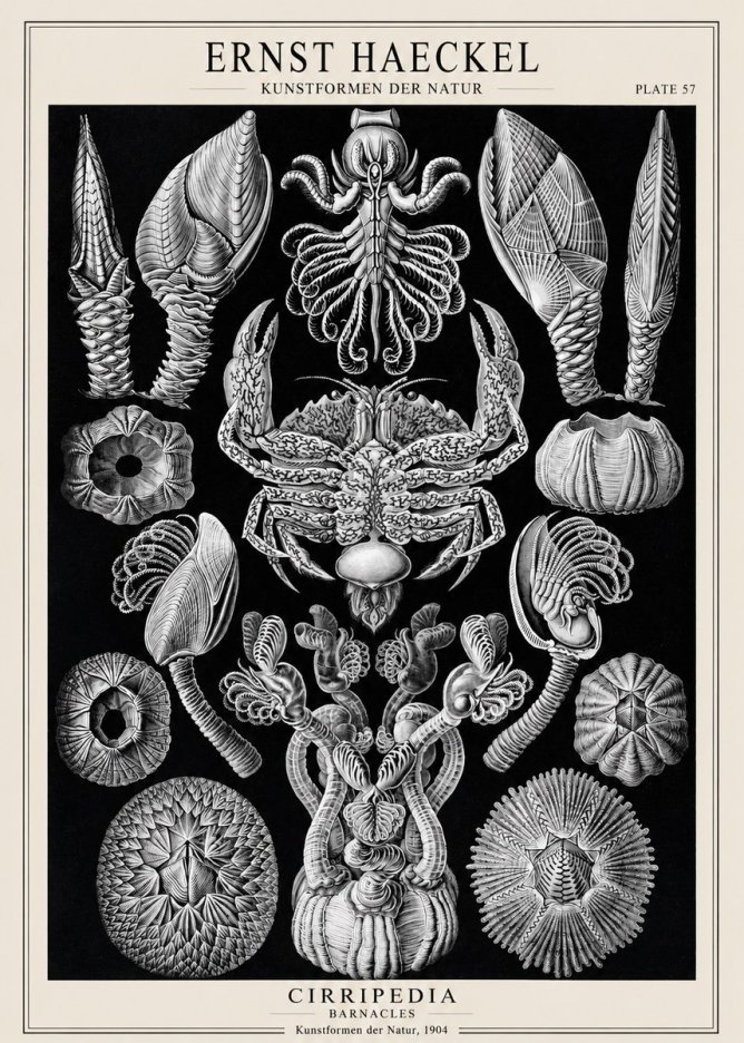 Ernst Haeckel Cirripedia Barnacles No1 - Poszter
