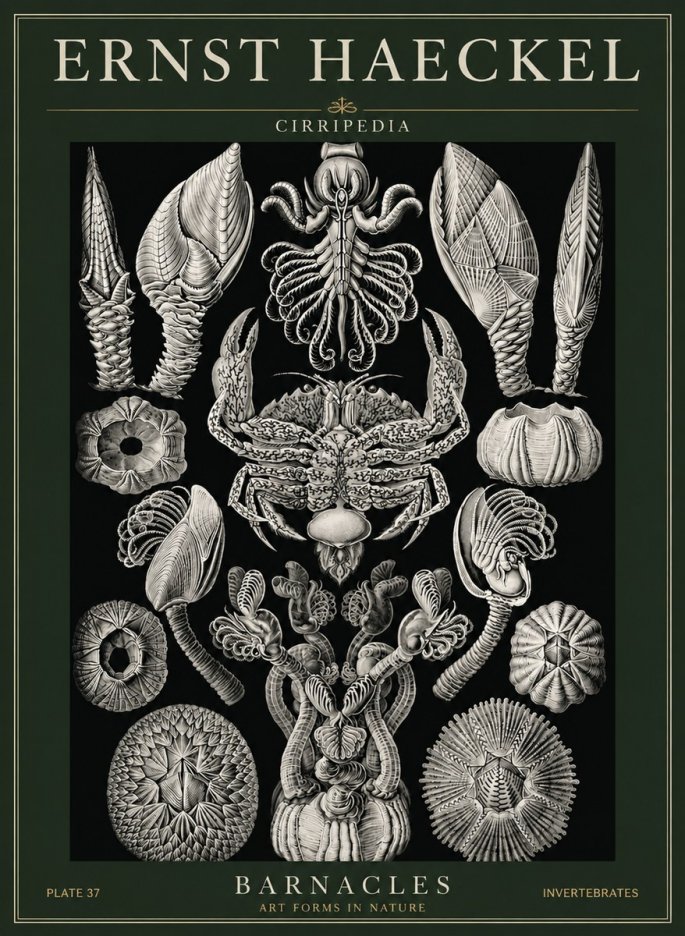 Ernst Haeckel Cirripedia Barnacles No6 - Poszter