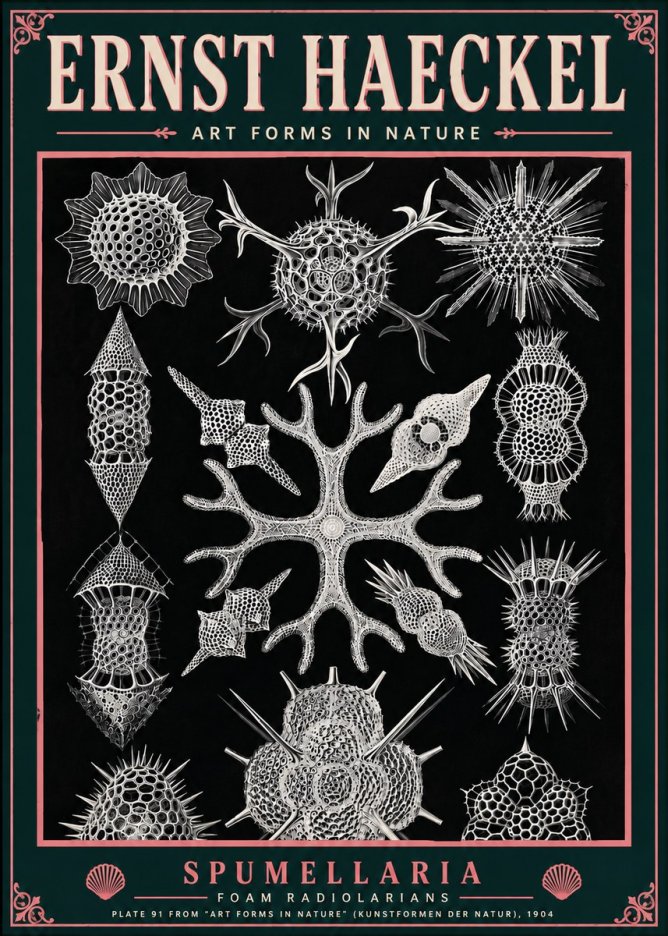 Ernst Haeckel Spumellaria No6 - Poszter