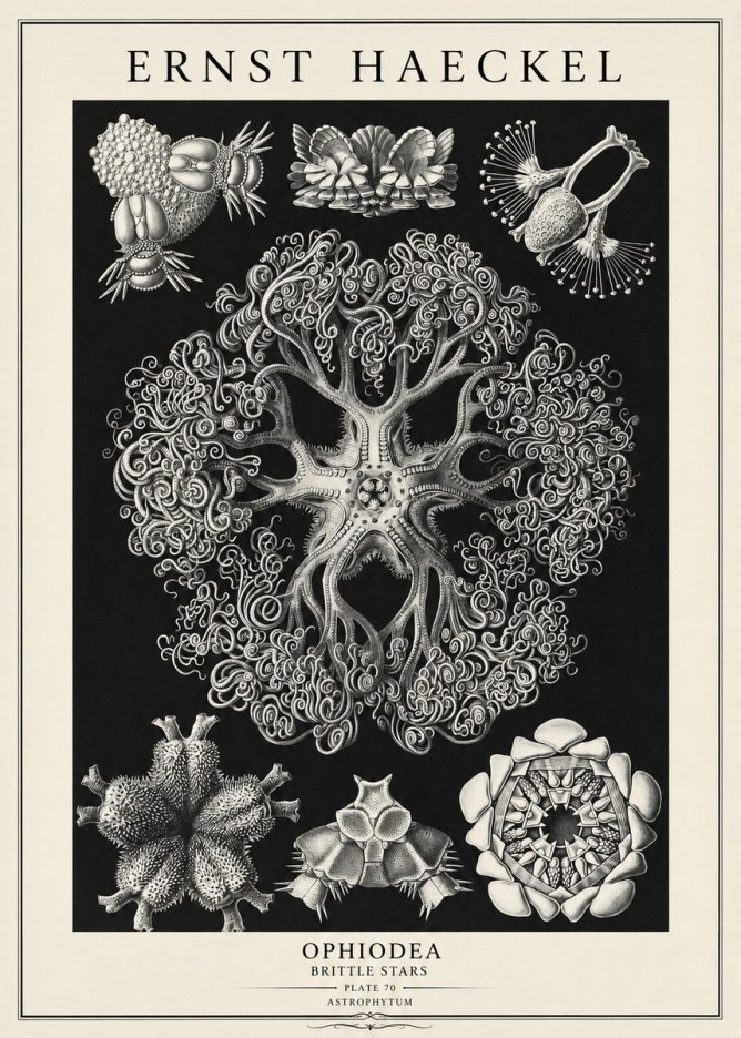 Ernst Haeckel Ophiodea - Brittle Stars II No3 - Poszter
